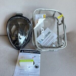 S/M Head Sea Vu Dry Full Face Snorkeling Mask And Bag Open Box